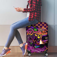 Happy Mardi Gras Luggage Cover Mask Feather Colorfull - Wonder Print Shop