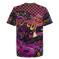 Happy Mardi Gras Rugby Jersey Mask Feather Colorfull - Wonder Print Shop