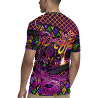 Happy Mardi Gras Rugby Jersey Mask Feather Colorfull - Wonder Print Shop