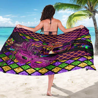 Happy Mardi Gras Sarong Mask Feather Colorfull - Wonder Print Shop