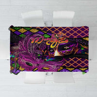Happy Mardi Gras Tablecloth Mask Feather Colorfull - Wonder Print Shop