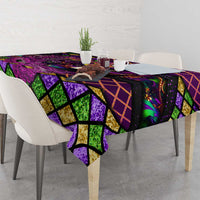 Happy Mardi Gras Tablecloth Mask Feather Colorfull - Wonder Print Shop