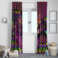 Happy Mardi Gras Window Curtain Mask Feather Colorfull - Wonder Print Shop