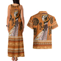 Personalized Beautiful Woman African Couples Matching Tank Maxi Dress and Hawaiian Shirt - Wonder Print Shop