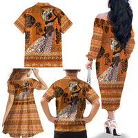 Personalized Beautiful Woman African Family Matching Off Shoulder Long Sleeve Dress and Hawaiian Shirt - Wonder Print Shop