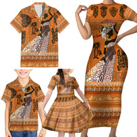 Personalized Beautiful Woman African Family Matching Short Sleeve Bodycon Dress and Hawaiian Shirt - Wonder Print Shop