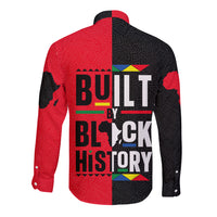 Built By Black History Long Sleeve Button Shirt - Wonder Print Shop