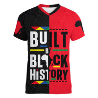 Built By Black History Women V Neck T Shirt - Wonder Print Shop