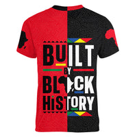 Built By Black History Women V Neck T Shirt - Wonder Print Shop