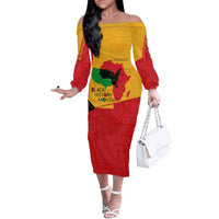 Black History Month Family Matching Off Shoulder Long Sleeve Dress and Hawaiian Shirt African February - Wonder Print Shop