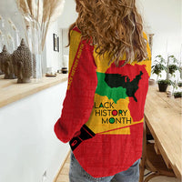 Black History Month Women Casual Shirt African February - Wonder Print Shop