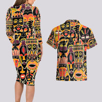 Personalized The Spirit Of Africa Couples Matching Long Sleeve Bodycon Dress and Hawaiian Shirt - Wonder Print Shop