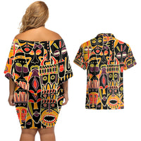 Personalized The Spirit Of Africa Couples Matching Off Shoulder Short Dress and Hawaiian Shirt - Wonder Print Shop