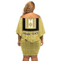 Personalized African Mudcloth Dashiki Family Matching Off Shoulder Short Dress and Hawaiian Shirt - Wonder Print Shop
