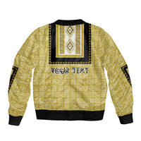 Personalized African Mudcloth Dashiki Sleeve Zip Bomber Jacket - Wonder Print Shop
