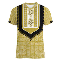 Personalized African Mudcloth Dashiki Women V Neck T Shirt - Wonder Print Shop