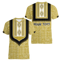 Personalized African Mudcloth Dashiki Women V Neck T Shirt - Wonder Print Shop