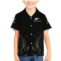 New Zealand Family Matching Mermaid Dress and Hawaiian Shirt Rugby 2023 Champions Black - Wonder Print Shop