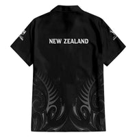 New Zealand Family Matching Off Shoulder Short Dress and Hawaiian Shirt Rugby 2023 Champions Black - Wonder Print Shop