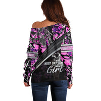 Hunt Like A Girl Off Shoulder Sweater Forest Purple - Wonder Print Shop
