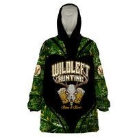Wildlife Hunting Wearable Blanket Hoodie Beer And Deer - Wonder Print Shop