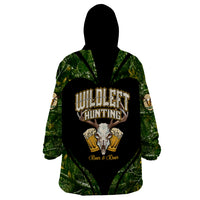 Wildlife Hunting Wearable Blanket Hoodie Beer And Deer - Wonder Print Shop