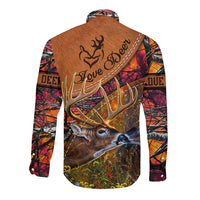 Love Deer Long Sleeve Button Shirt Deer Hunting Realtree Fire - Wonder Print Shop
