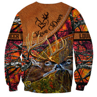 Love Deer Sweatshirt Deer Hunting Realtree Fire - Wonder Print Shop