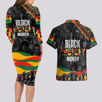 Personalized Black History Month Couples Matching Long Sleeve Bodycon Dress and Hawaiian Shirt - Wonder Print Shop