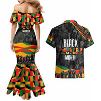 Personalized Black History Month Couples Matching Mermaid Dress and Hawaiian Shirt - Wonder Print Shop