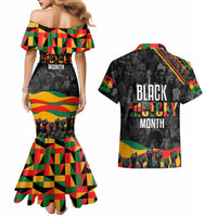 Personalized Black History Month Couples Matching Mermaid Dress and Hawaiian Shirt - Wonder Print Shop