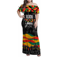 Personalized Black History Month Family Matching Off Shoulder Maxi Dress and Hawaiian Shirt - Wonder Print Shop