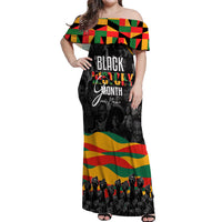 Personalized Black History Month Off Shoulder Maxi Dress - Wonder Print Shop