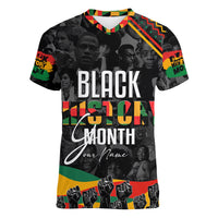 Personalized Black History Month Women V Neck T Shirt - Wonder Print Shop