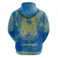 Personalized Mandala Egyptian Pharaoh Hoodie Eye of Horus Blue - Wonder Print Shop