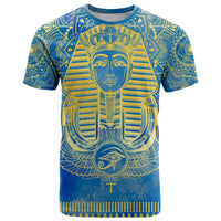 Personalized Mandala Egyptian Pharaoh T Shirt Eye of Horus Blue - Wonder Print Shop