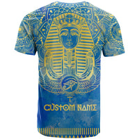 Personalized Mandala Egyptian Pharaoh T Shirt Eye of Horus Blue - Wonder Print Shop