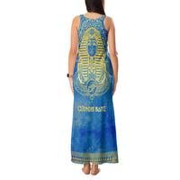 Personalized Mandala Egyptian Pharaoh Tank Maxi Dress Eye of Horus Blue - Wonder Print Shop