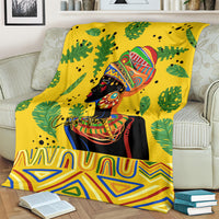 Personalized Africa Woman Blanket Tropical Style