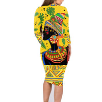 Personalized Africa Woman Family Matching Long Sleeve Bodycon Dress and Hawaiian Shirt Tropical Style - Wonder Print Shop