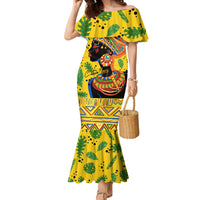 Personalized Africa Woman Family Matching Mermaid Dress and Hawaiian Shirt Tropical Style - Wonder Print Shop