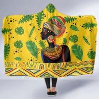 Personalized Africa Woman Hooded Blanket Tropical Style