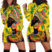 Personalized Africa Woman Hoodie Dress Tropical Style - Wonder Print Shop