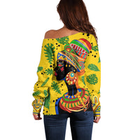 Personalized Africa Woman Off Shoulder Sweater Tropical Style - Wonder Print Shop