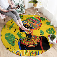 Personalized Africa Woman Round Carpet Tropical Style