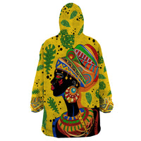 Personalized Africa Woman Wearable Blanket Hoodie Tropical Style - Wonder Print Shop