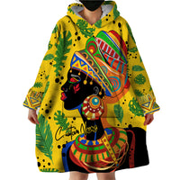 Personalized Africa Woman Wearable Blanket Hoodie Tropical Style - Wonder Print Shop