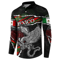 Eagle Snake Mexico Button Sweatshirt Aztec Sun Stone