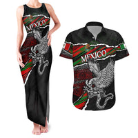 Eagle Snake Mexico Couples Matching Tank Maxi Dress and Hawaiian Shirt Aztec Sun Stone