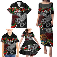 Eagle Snake Mexico Family Matching Puletasi and Hawaiian Shirt Aztec Sun Stone